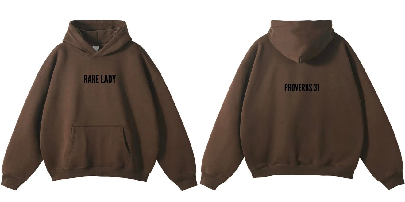 RARE LADY WOMEN'S HOODIE- DARK BROWN