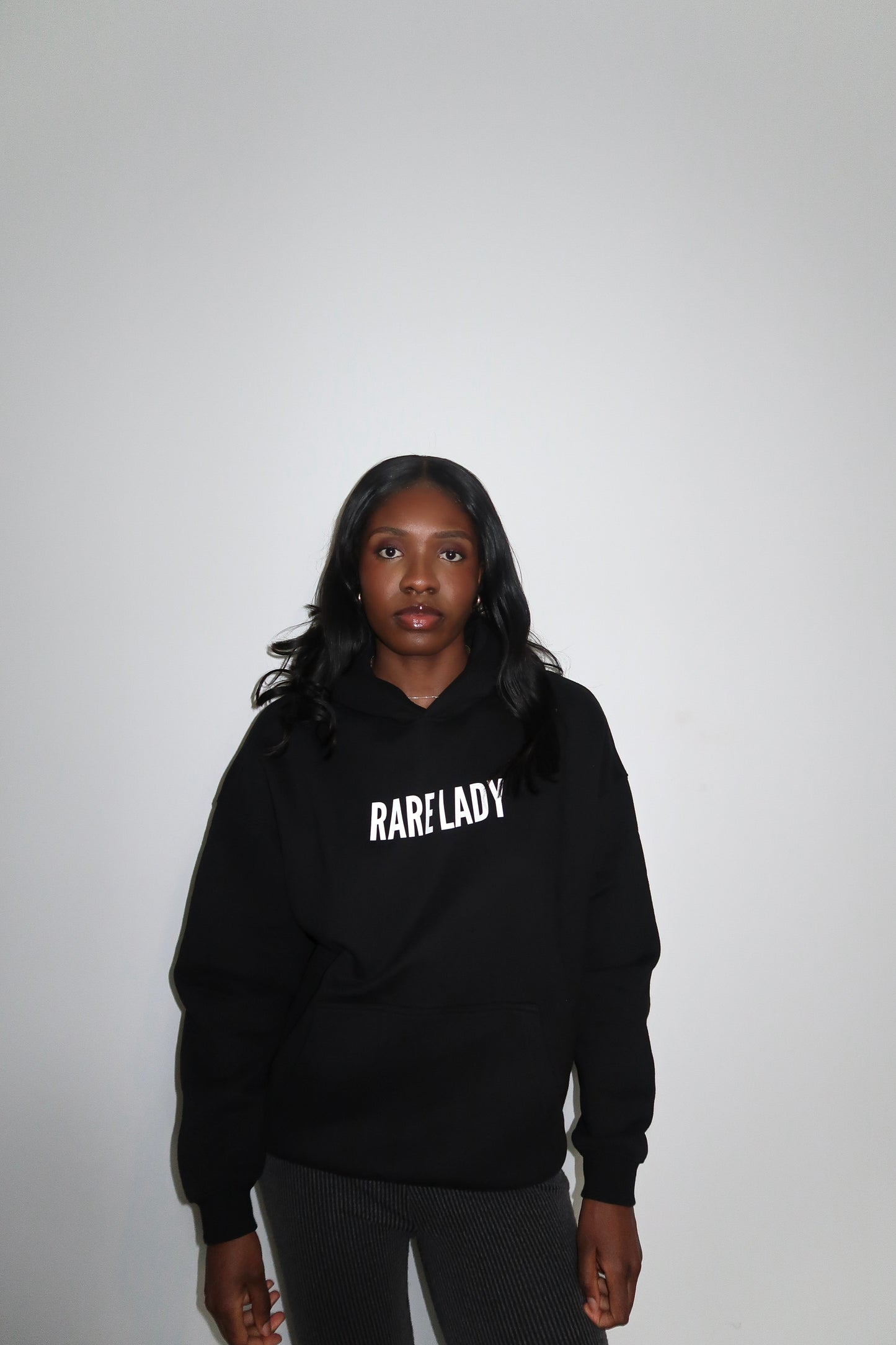RARE LADY WOMEN'S HOODIE- BLACK