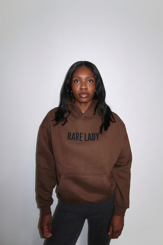 RARE LADY WOMEN'S HOODIE- DARK BROWN