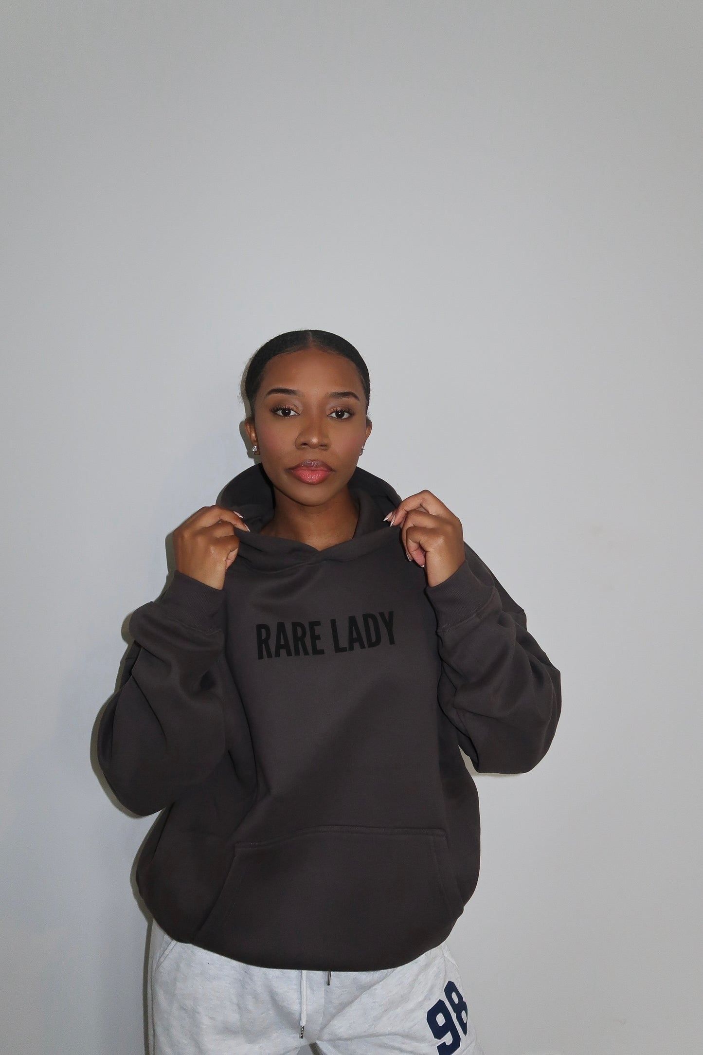 RARE LADY WOMEN'S HOODIE- DARK GREY
